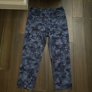 athleta blue tiedye leggings, 19 IN inseam